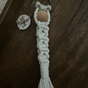Handmade Cream Macrame Keychain